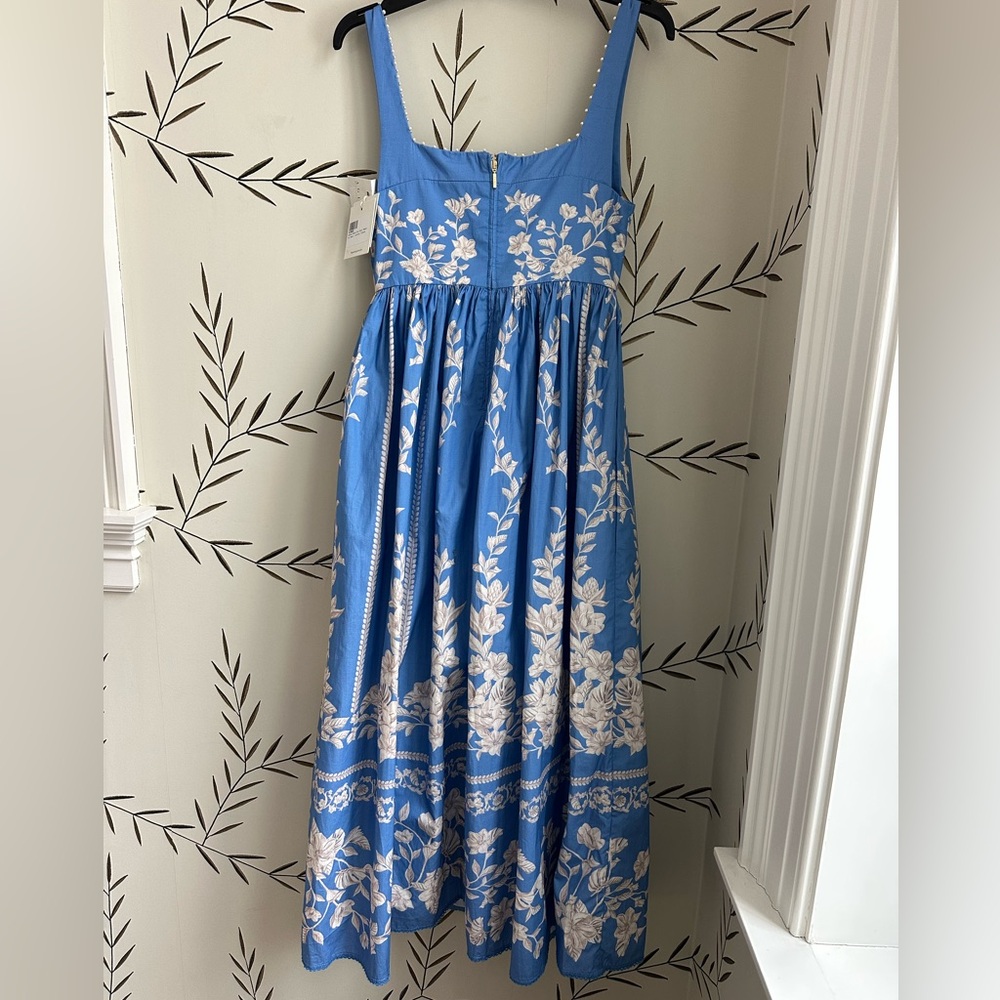 NEW AGUA x AGUA BENDITA Barbara Madera Midi Dress. Blue. XS. NWT - Picture 8 of 11